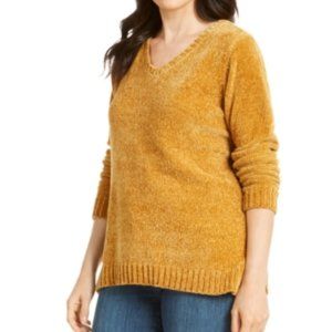 NWT Karen Scott V-Neck Chenille Sweater - L